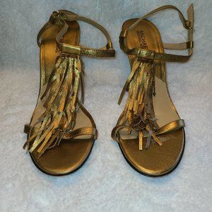 Michael Kors Gold Fringe Sandals